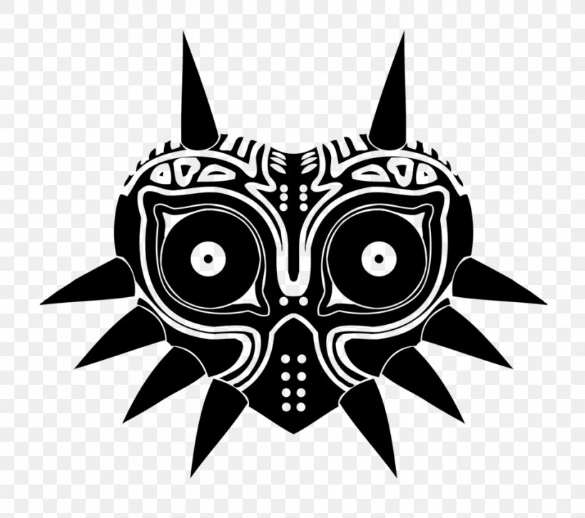 The Legend Of Zelda: Majora's Mask 3D T-shirt Video Game, PNG, 949x842px, Legend Of Zelda Majora S Mask, Beak, Bird, Bird Of Prey, Black And White Download Free