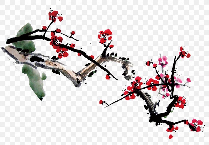China Plum Blossom Ink Wash Painting Chinese Painting Poster, PNG, 1578x1101px, China, Birdandflower Painting, Blossom, Branch, Cherry Blossom Download Free
