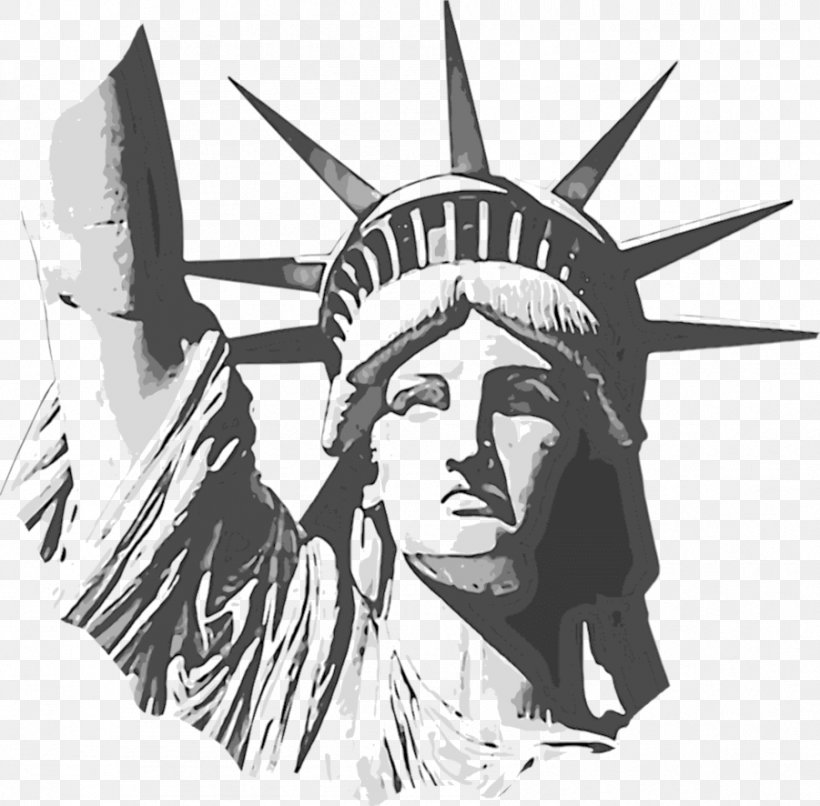 Statue Of Liberty National Monument Clip Art Image Drawing, PNG, 901x886px, Statue Of Liberty National Monument, Art, Blackandwhite, Drawing, Fictional Character Download Free