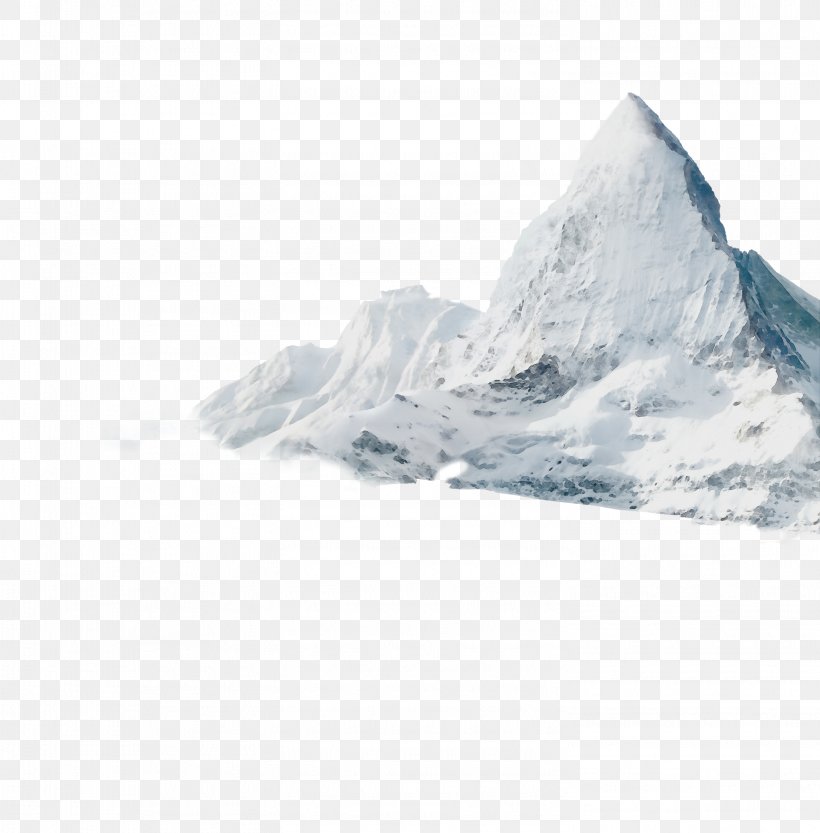 White Glacial Landform Mountainous Landforms Glacier Mountain, PNG, 2953x3000px, Watercolor, Geological Phenomenon, Glacial Landform, Glacier, Ice Download Free