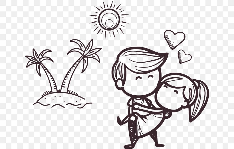 Happy Valentines Day, PNG, 646x521px, Romance, Blackandwhite, Boyfriend, Cartoon, Coloring Book Download Free