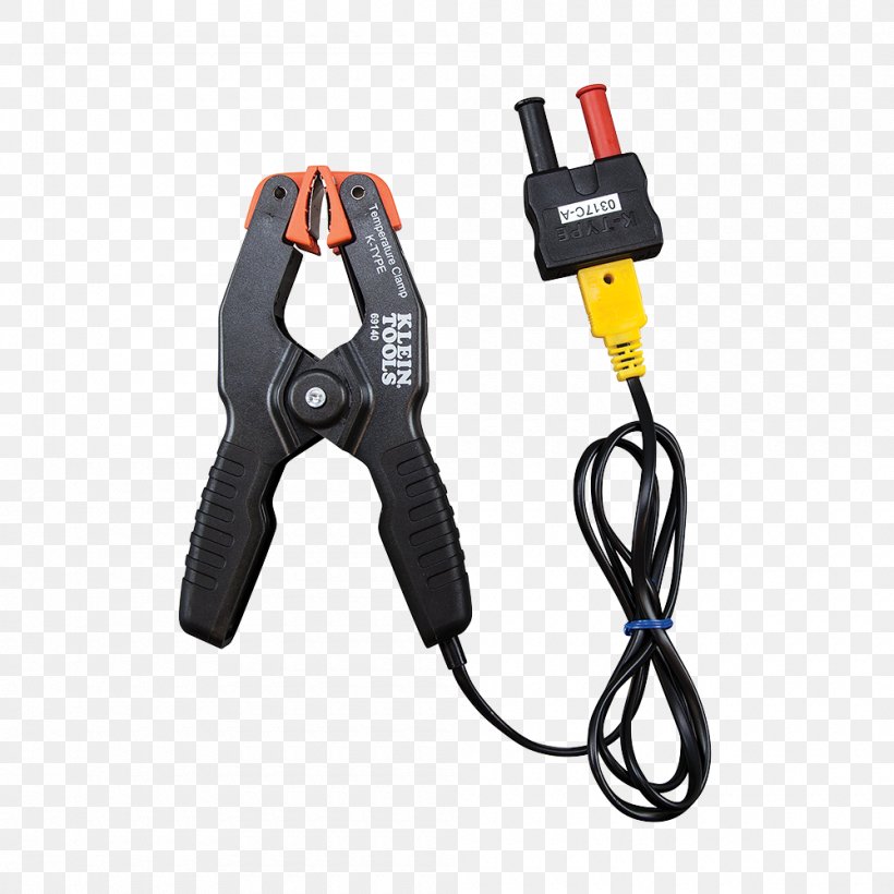 Klein Tools 69140 K-Type Temperature Pipe Clamp Klein Tools 69142 K-Type High Temperature Thermocouple Klein Tools K-Type Temperature Probe 69144 CL450 Klein Tools Hvac Clamp Meter W/Differential Temperature, PNG, 1000x1000px, Klein Tools, Cable, Clamp, Electronics Accessory, Hardware Download Free