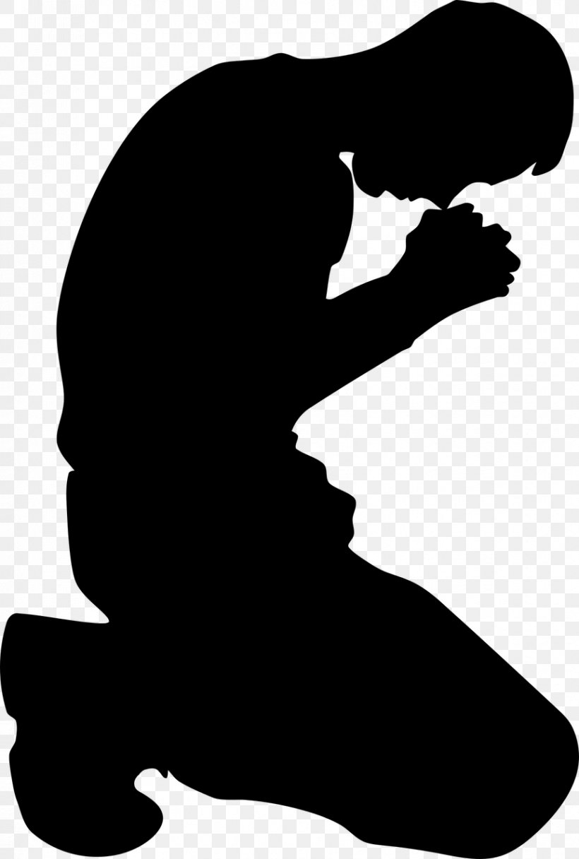 Praying Hands Kneeling Silhouette Clip Art, PNG, 863x1280px, Praying Hands, Black And White, Hand, Joint, Kneeling Download Free