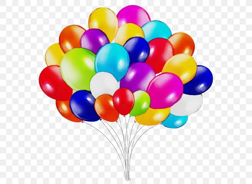 Balloon Party Supply Toy, PNG, 599x600px, Watercolor, Balloon, Paint, Party Supply, Toy Download Free