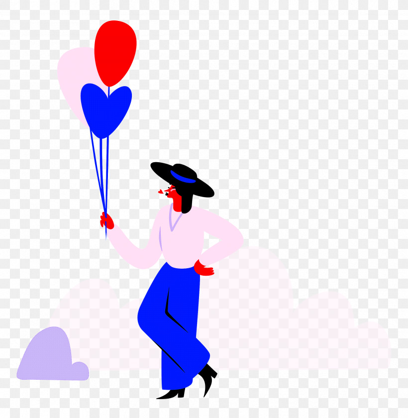 Park Walking Holding Balloons, PNG, 2438x2500px, Park, Balloon, Cartoon, Geometry, Happiness Download Free
