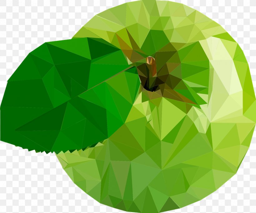 Apple, PNG, 864x720px, Apple, Art, Green, Leaf, Low Poly Download Free