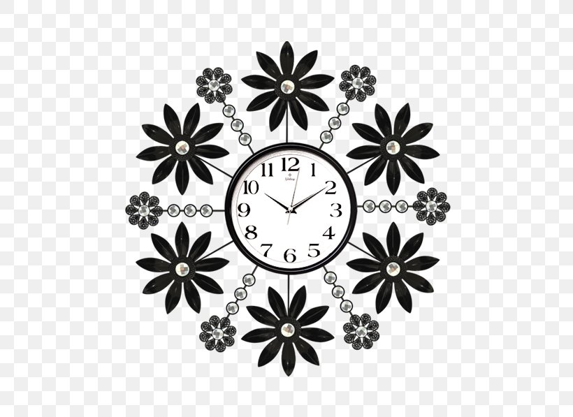 Clock 25jähriges Jubiläum Hibiscus Avenue Table Flower, PNG, 600x597px, Clock, Black And White, Cimricom, Decor, Flora Download Free