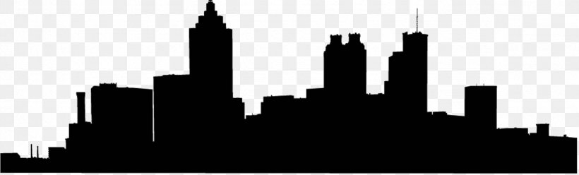 Atlanta Skyline Silhouette Clip Art, PNG, 2352x712px, Atlanta, Art, Black And White, City, Cityscape Download Free
