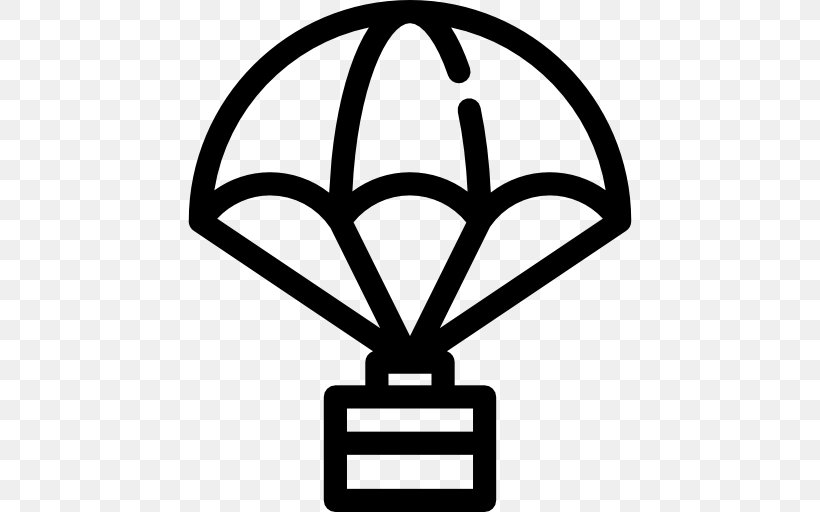 Parachute, PNG, 512x512px, Parachute, Artwork, Black And White, Drop Shipping, Hot Air Balloon Download Free