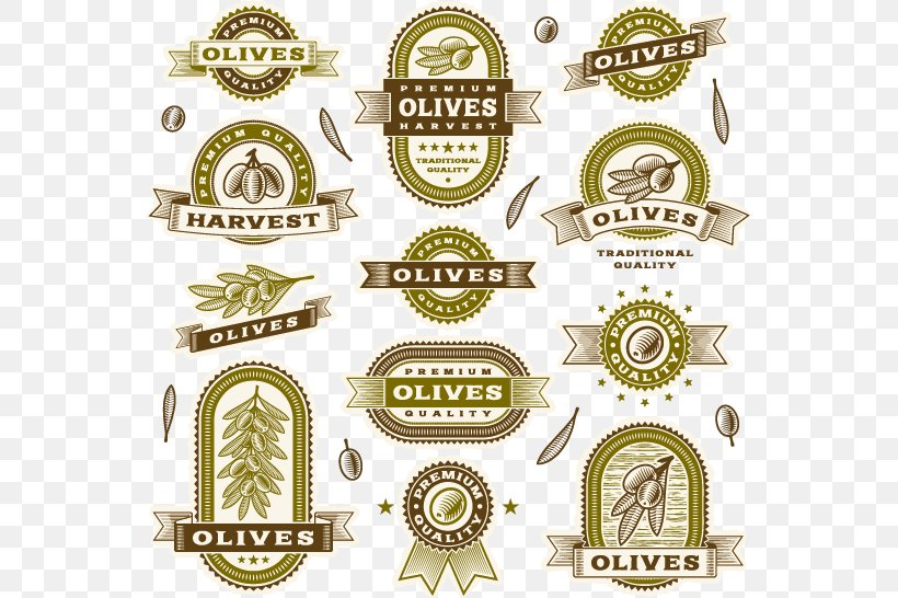 Olive Label Vintage Illustration, PNG, 555x546px, Olive, Badge, Bottle, Brand, Emblem Download Free