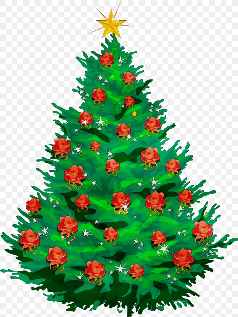 Christmas Tree, PNG, 1204x1600px, Watercolor, Christmas, Christmas Decoration, Christmas Ornament, Christmas Tree Download Free