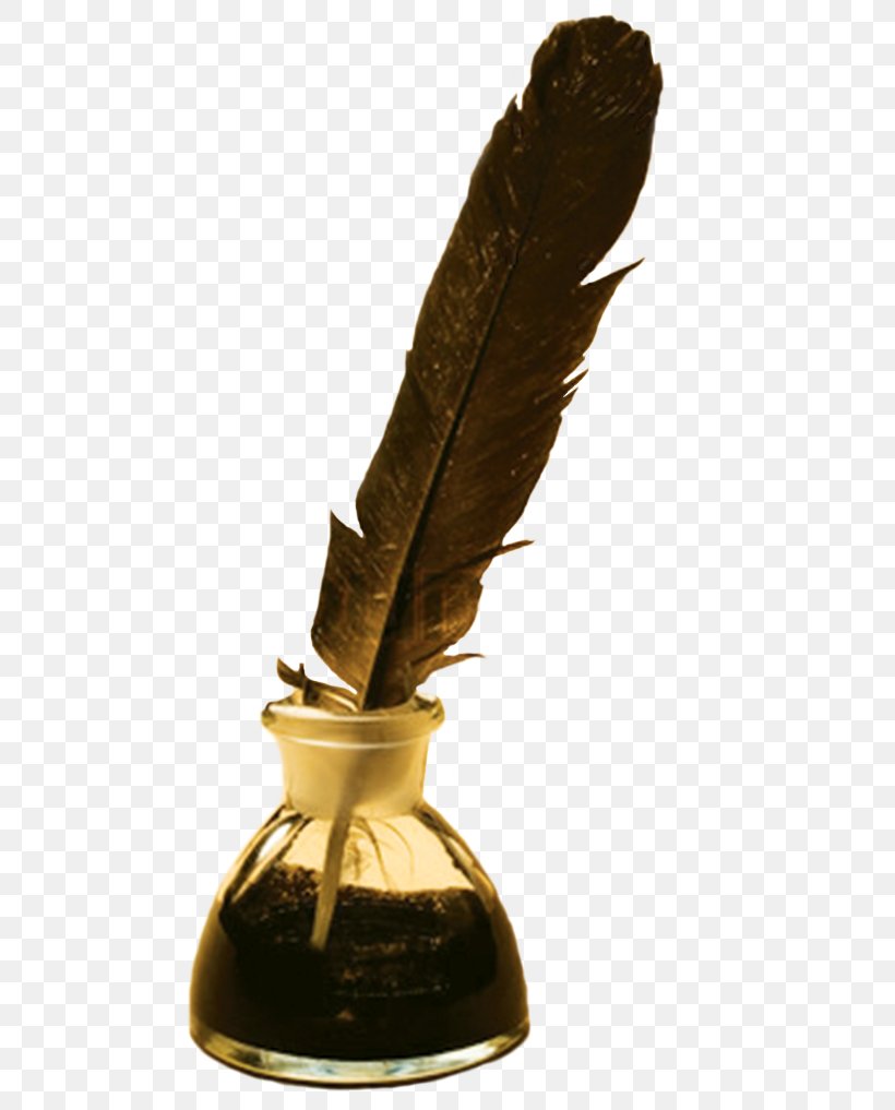 Paper Feather Quill Inkwell, PNG, 517x1017px, Paper, Bottle, Feather, Fountain Pen, Glass Download Free