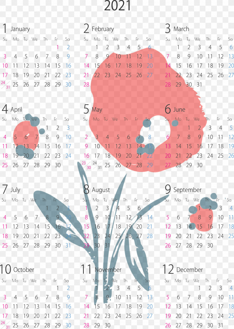 2021 Yearly Calendar, PNG, 2133x3000px, 2021 Yearly Calendar, 123456789101112, Calendar System, Elimina Olores Gatos Beox 500ml, Flower Download Free