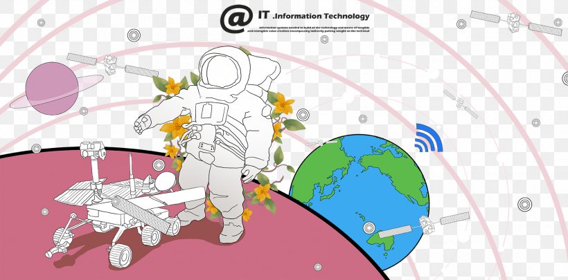 Earth Astronaut Outer Space Illustration, PNG, 1701x842px, Watercolor, Cartoon, Flower, Frame, Heart Download Free
