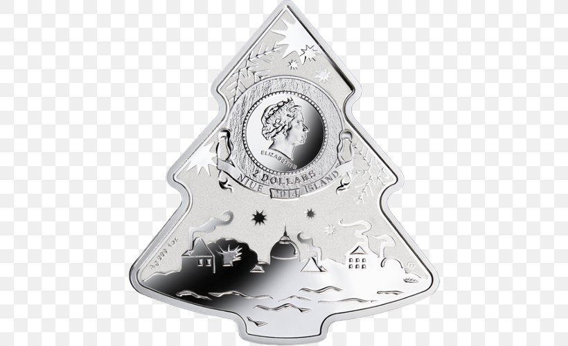Silver Coin Christmas Tree Silver Coin, PNG, 500x500px, Silver, Bombka, Christmas, Christmas Tree, Coin Download Free