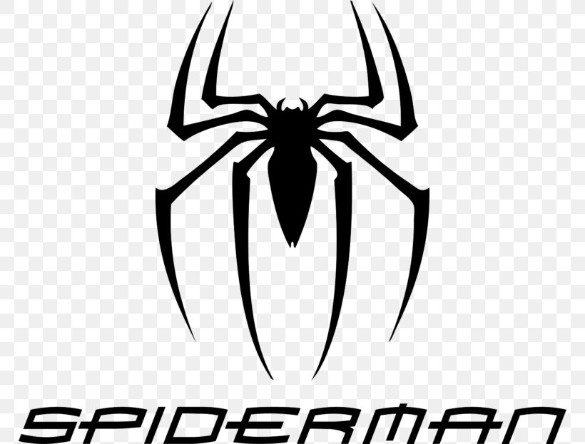 Spider-Man Logo Marvel Comics Clip Art, PNG, 768x623px, Spiderman, Amazing Spiderman, Area, Artwork, Black And White Download Free