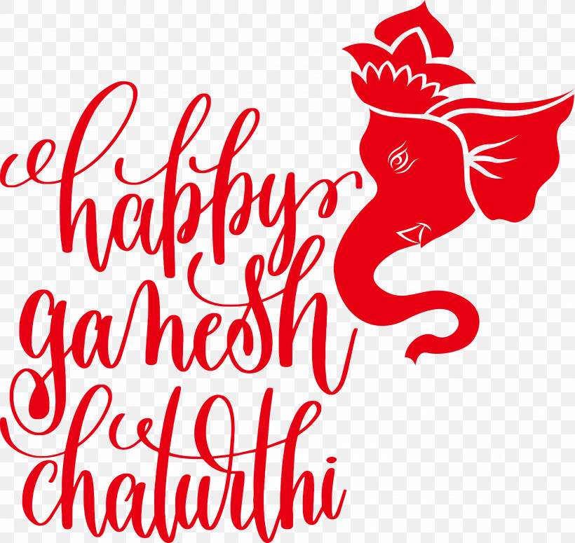 Happy Ganesh Chaturthi, PNG, 3000x2836px, Happy Ganesh Chaturthi, Calligraphy, Drawing, Festival, Lettering Download Free