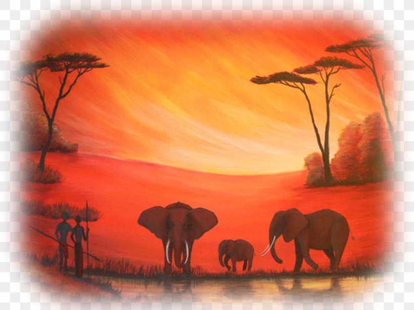 African Elephant Watercolor Painting Espace Tribuche Acrylic Paint, PNG, 900x675px, Watercolor, Cartoon, Flower, Frame, Heart Download Free