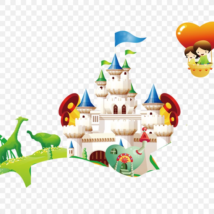 Cartoon Castle, PNG, 1000x1000px, Cartoon, Animation, Castle, Christmas Ornament, Drawing Download Free