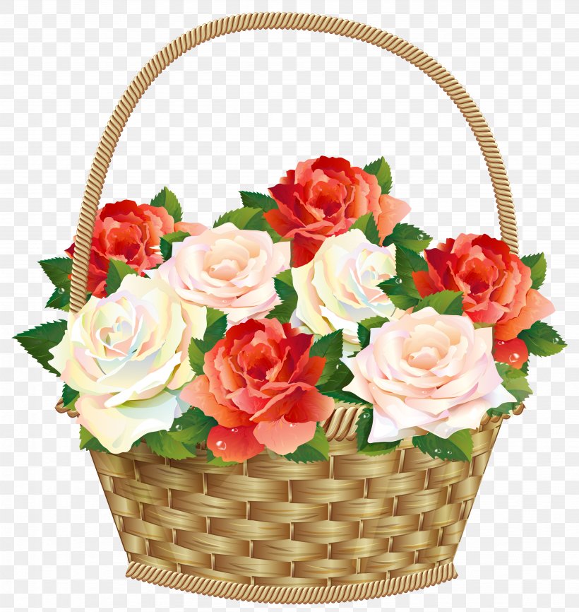 Basket Rose Stock Photography Wicker Clip Art, PNG, 3901x4124px, Basket, Artificial Flower, Can Stock Photo, Cut Flowers, Floral Design Download Free