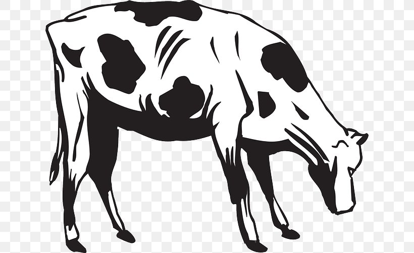 Cattle Feeding Eating Clip Art, PNG, 640x502px, Cattle, Black, Black And White, Cattle Feeding, Cattle Like Mammal Download Free