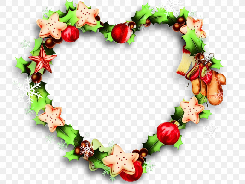 Christmas Decoration, PNG, 1600x1200px, Watercolor, Christmas Decoration, Flower, Heart, Holly Download Free