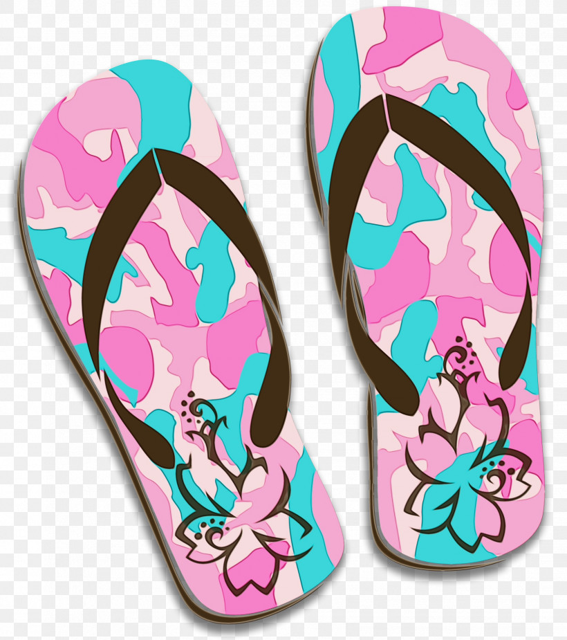 Flip-flops Slipper Shoe Font, PNG, 1621x1830px, Watercolor, Flipflops, Paint, Shoe, Slipper Download Free