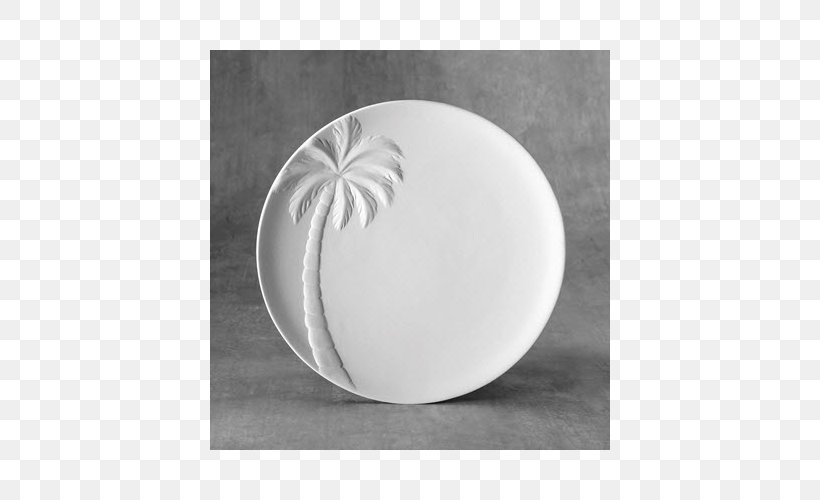 Plate Tableware Arecaceae Porcelain, PNG, 500x500px, Plate, Arecaceae, Bisque Porcelain, Black And White, Ceramic Download Free