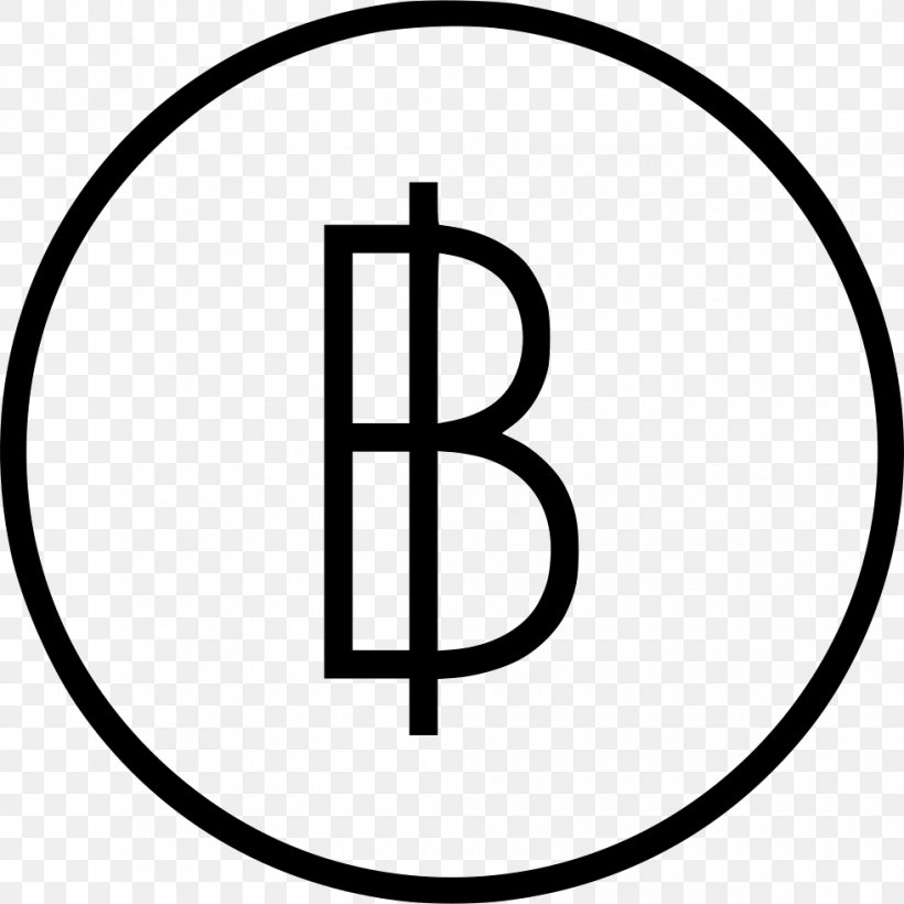 Thai Baht Coinbase Currency Symbol Bank, PNG, 980x980px, Thai Baht, Area, Bank, Bank Account, Black And White Download Free