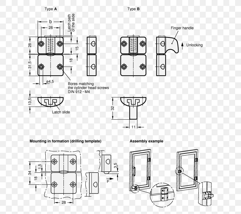 Door Handle Latch Lock, PNG, 679x728px, Door Handle, Area, Artwork, Black And White, Bolt Download Free