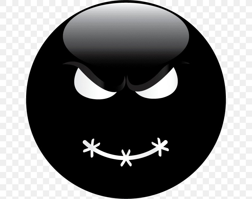 Smiley Emoticon Emoji Face, PNG, 650x648px, Smiley, Anger, Black, Black And White, Darkness Download Free