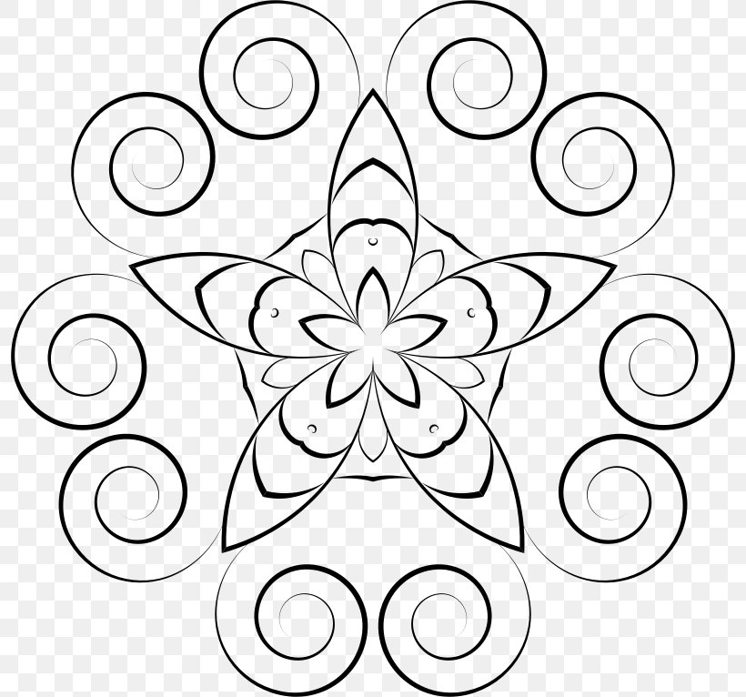 Floral Design Drawing Clip Art, PNG, 796x766px, Floral Design, Area, Art, Black, Black And White Download Free