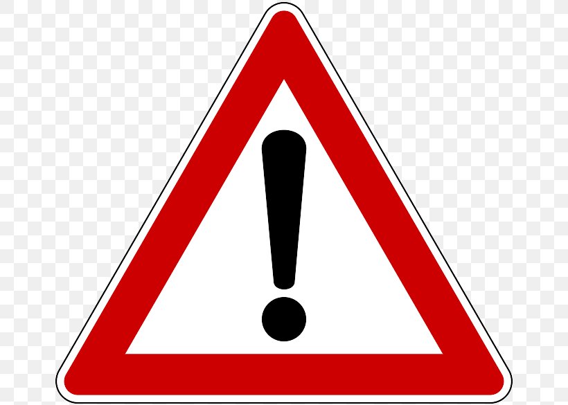 Warning Sign Traffic Sign Symbol Advarselstrekant, PNG, 675x585px, Warning Sign, Advarselstrekant, Area, Exclamation Mark, Number Download Free