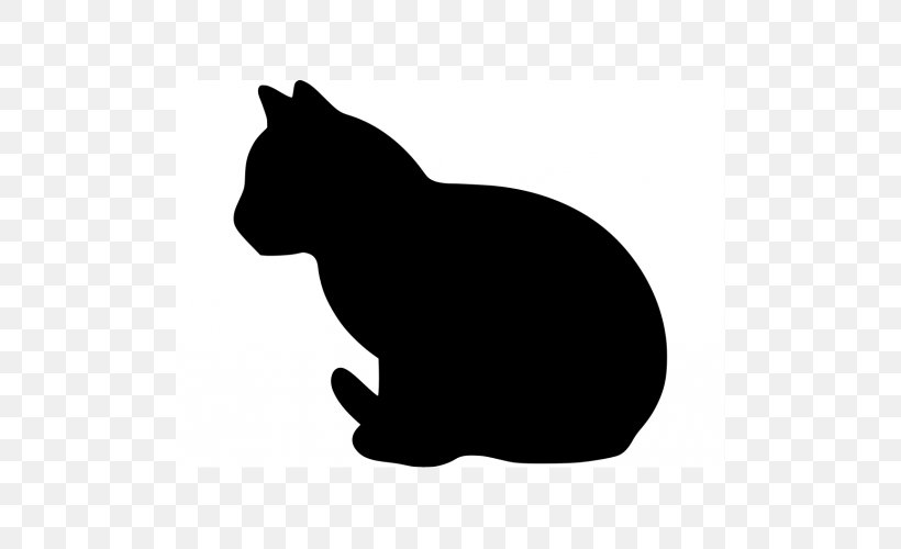 Whiskers Black Cat Domestic Short-haired Cat Kitten Silhouette, PNG, 500x500px, Whiskers, Abyssinian Cat, Animal, Art, Black Download Free