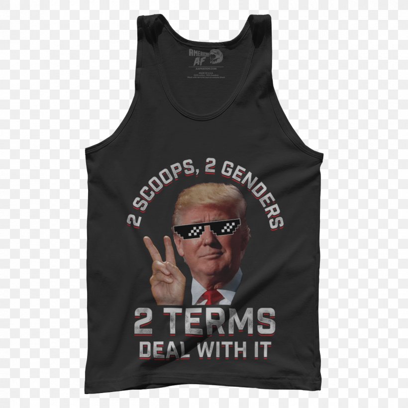 Donald Trump T-shirt Sleeveless Shirt Gender Gilets, PNG, 1200x1200px, Watercolor, Cartoon, Flower, Frame, Heart Download Free