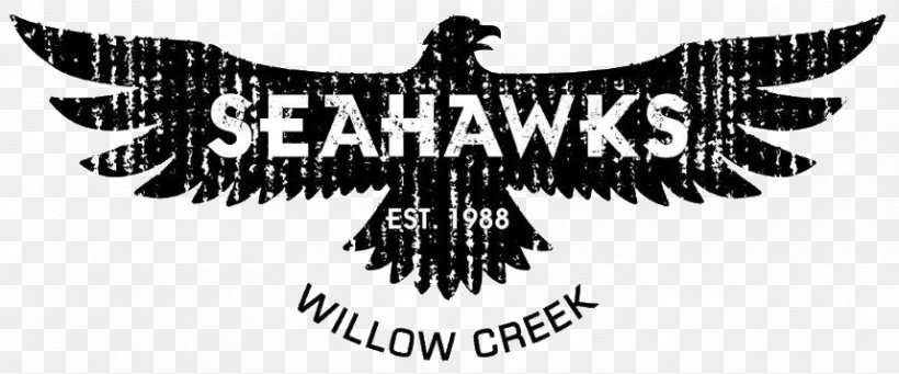 2018 Seattle Seahawks Season Willow Creek Logo, PNG, 858x357px, 2018 Seattle Seahawks Season, Seattle Seahawks, Beak, Bird, Black And White Download Free