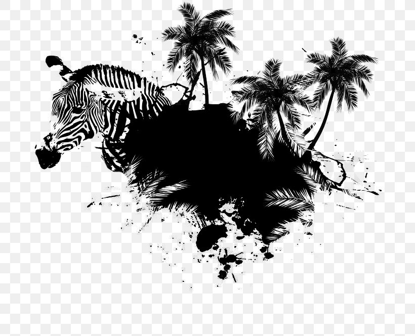 Vector Graphics Palm Trees Coconut Clip Art, PNG, 696x664px, Palm Trees, Big Cats, Black And White, Carnivoran, Coconut Download Free
