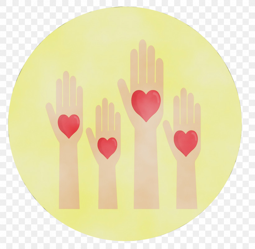 Yellow Pink Plate Hand Heart, PNG, 2424x2364px, Watercolor, Dishware, Fork, Gesture, Hand Download Free