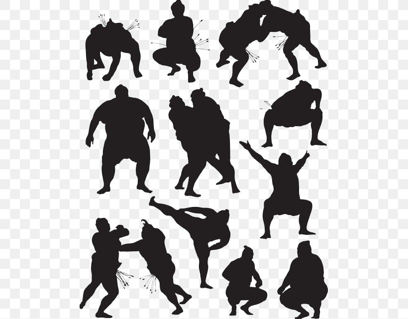 Sumo Wrestling Clip Art, PNG, 499x641px, Sumo, Black And White, Human, Human Behavior, Illustration Download Free