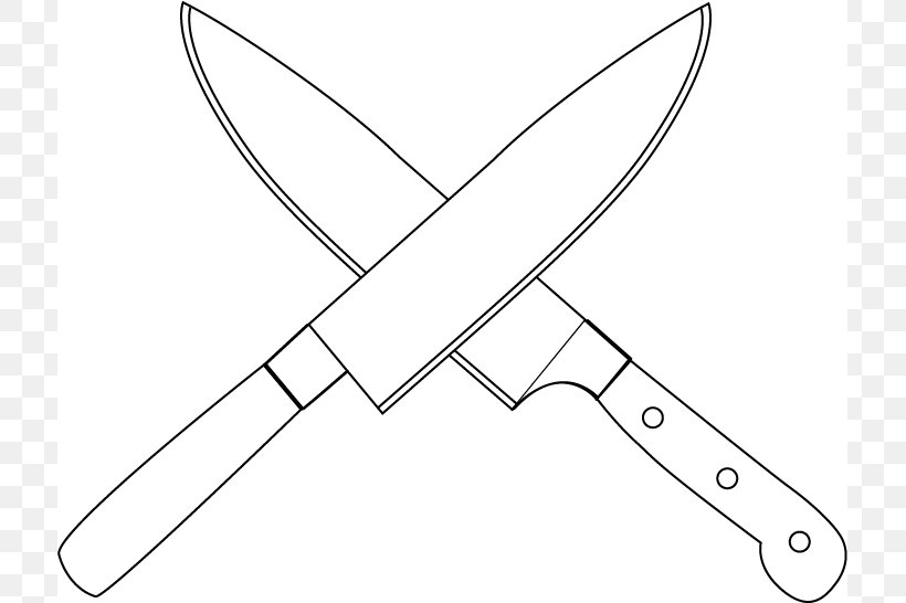 Kitchen Knife Chefs Knife Fork Clip Art, PNG, 715x546px, Knife, Area, Artwork, Black And White, Boning Knife Download Free