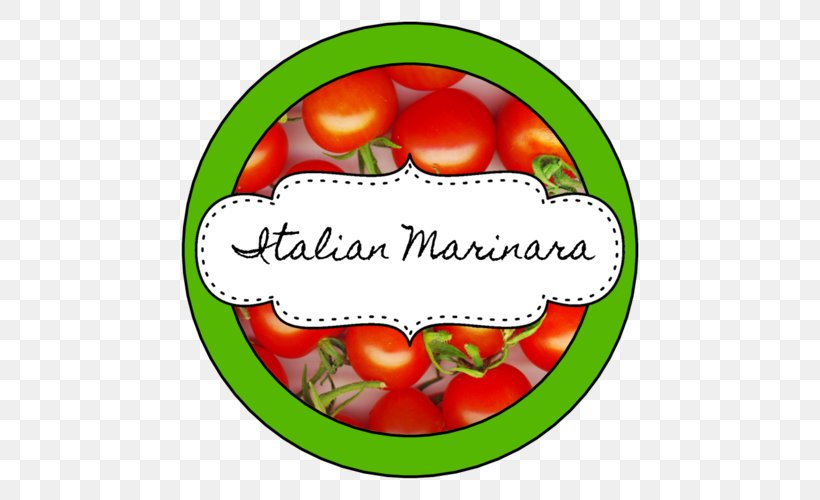 Tomato Marinara Sauce Label Chutney Clip Art, PNG, 500x500px, Tomato, Apple, Christmas Ornament, Chutney, Diet Food Download Free
