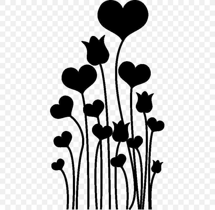 Sticker Tulip Wall Decal Label, PNG, 800x800px, Sticker, Black, Black And White, Branch, Flora Download Free