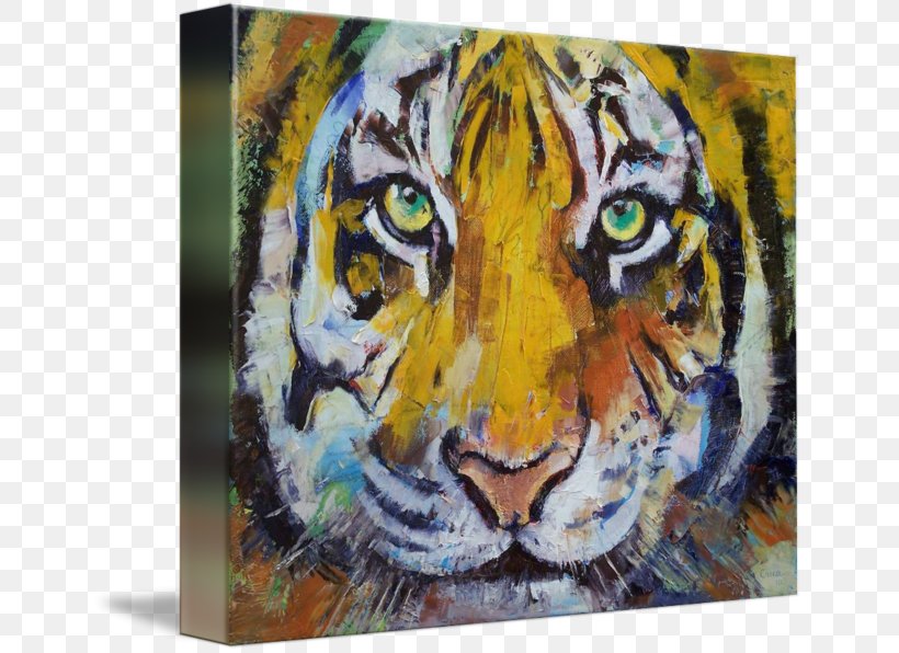Tiger Painting Canvas Print Art, PNG, 650x596px, Tiger, Acrylic Paint, Art, Artist, Big Cats Download Free