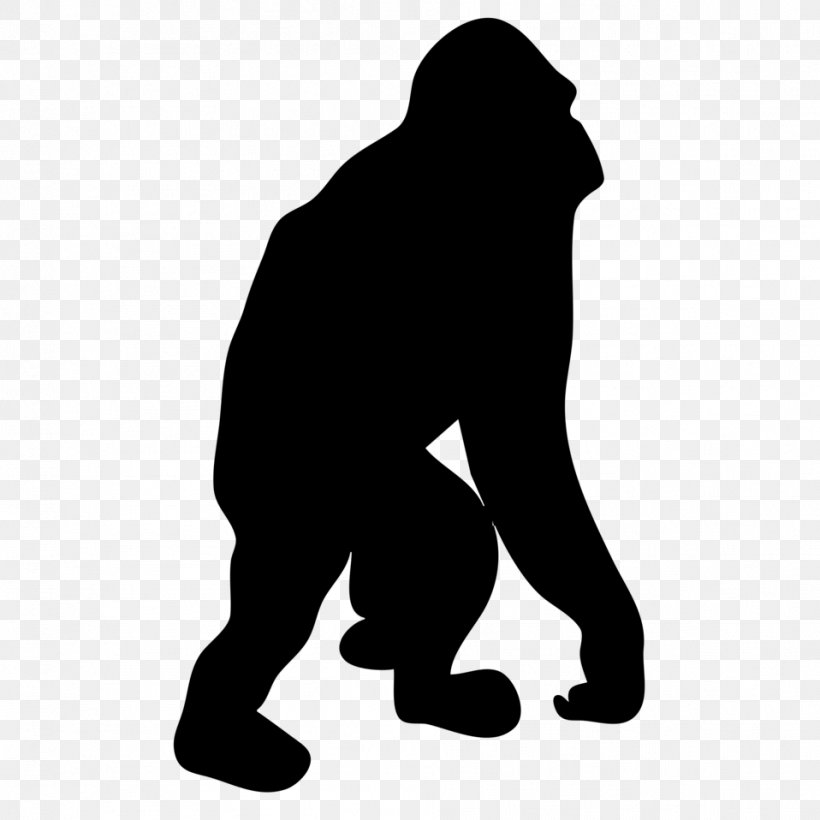 Orangutan Primate Silhouette Drawing Clip Art, PNG, 958x958px, Orangutan, Black, Black And White, Cartoon, Cercopithecidae Download Free
