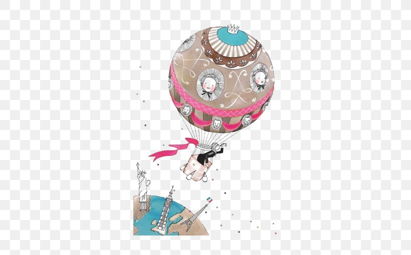 Hot Air Balloon Drawing Illustration, PNG, 510x510px, Hot Air Balloon, Balloon, Cartoon, Drawing, Motif Download Free