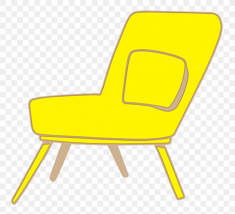 Chair Garden Furniture Cartoon Furniture Yellow, PNG, 2500x2277px, Watercolor, Cartoon, Chair, Furniture, Garden Furniture Download Free