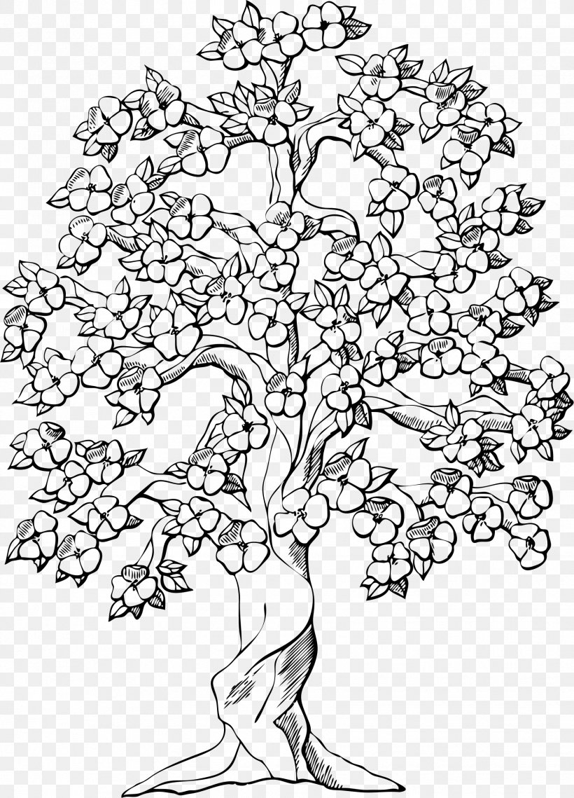 Coloring Book Tree Apple Almond Child, PNG, 1727x2400px, Coloring Book, Almond, Apple, Area, Art Download Free