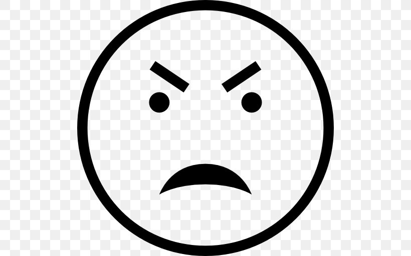 Smiley, PNG, 512x512px, Emoticon, Anger, Black, Black And White, Face Download Free