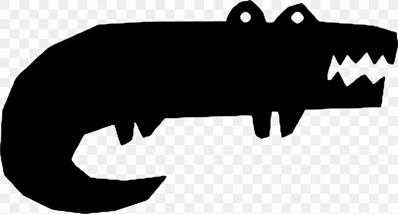 Crocodile Alligator Silhouette Clip Art, PNG, 2186x1180px, Crocodile, Alligator, Black, Black And White, Carnivoran Download Free