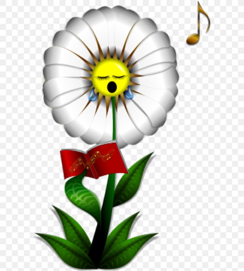 Flower Singing Common Daisy Clip Art, PNG, 600x910px, Flower, Animation, Art, Black And White, Common Daisy Download Free